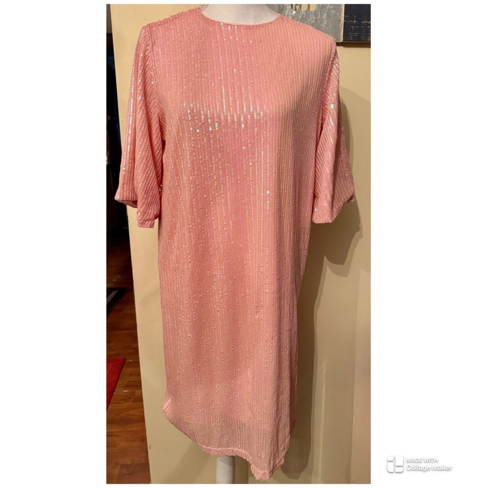 Elegant Pink Sequin Dress